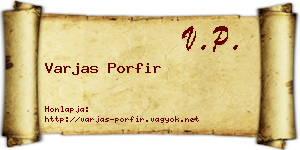Varjas Porfir névjegykártya